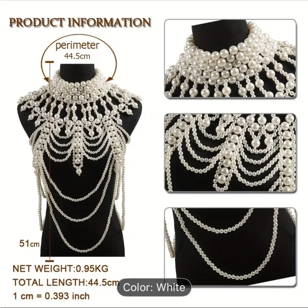 Elegant Pearl Choker Necklace - Picture 3 of 7
